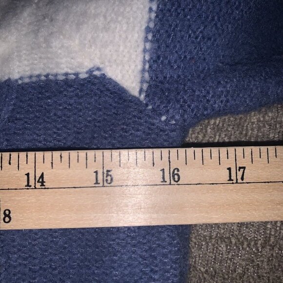 Moth Anthropologie Crew Neck White Color Block Knit Acrylic Blend Sweater XS - Picture 6 of 8